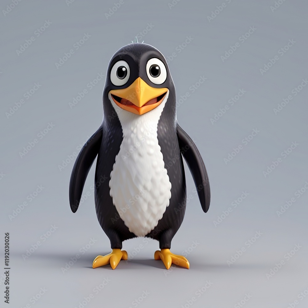 Fototapeta premium 3d penguin cartoon isolated on white background