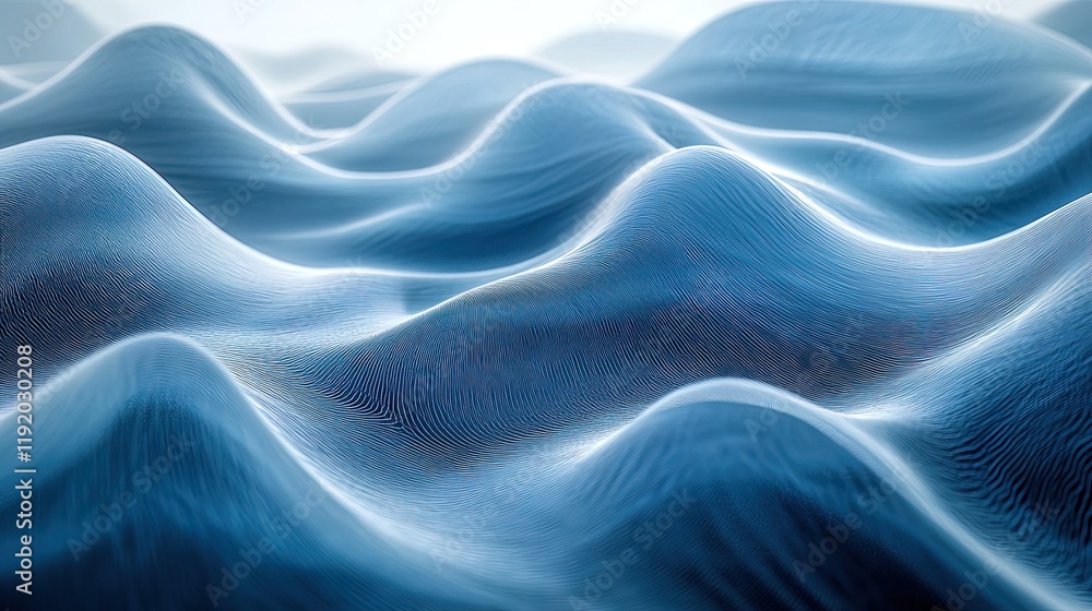 Minimalist underwater abstract design with soft ripples and gentle blue light
