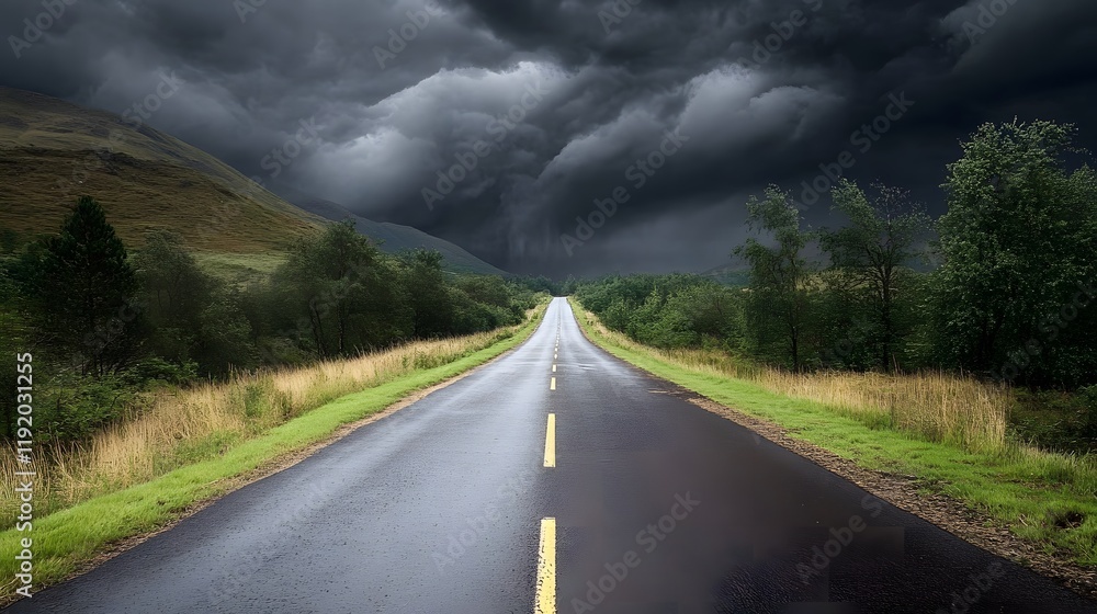 Naklejka premium The road to storm