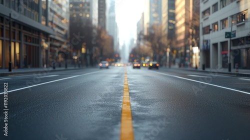 City Street at Dawn: A Tranquil Urban Landscape