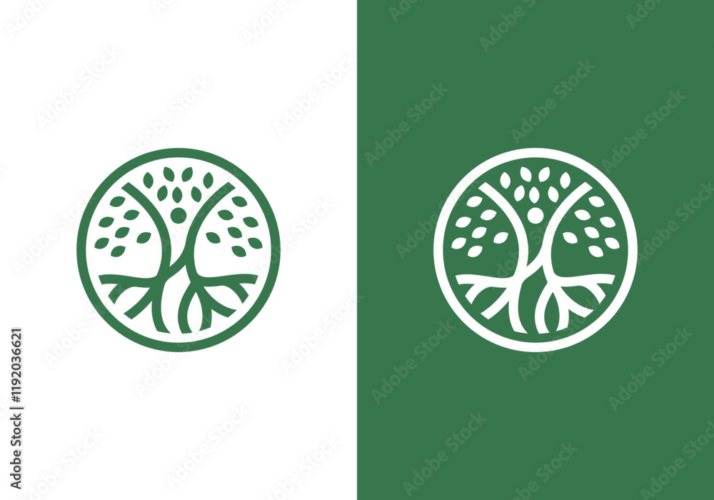 line art nature logo vector design of tree and man or person inside circle, abstract tree logo symbol inside circle line art nature logo vector design of tree and man or person inside circle, abstract tree logo symbol inside circle