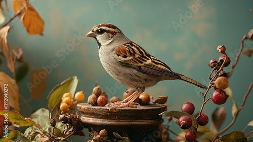 World Sparrow Day highlights the ecological importance of sparrows, featuring studio images of themed decorations, educational exhibits, and resources on bird conservation. photo