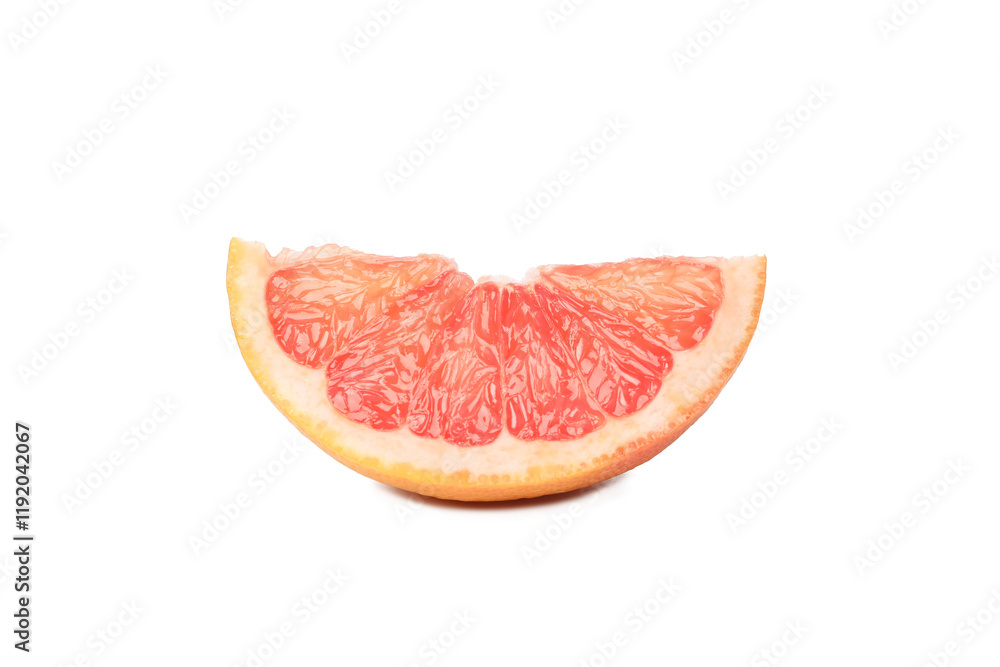 PNG, One slice of ripe grapefruit, isolated on white background PNG, One slice of ripe grapefruit, isolated on white background