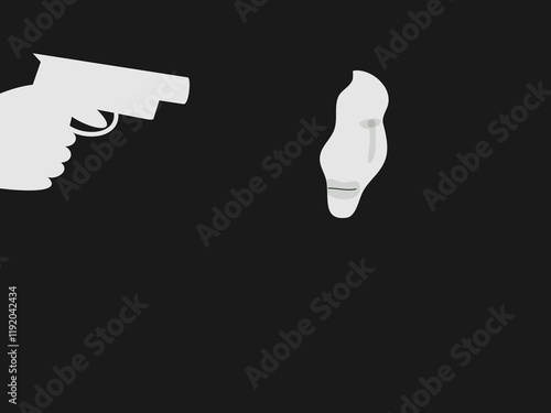 flat design murder vector illustration