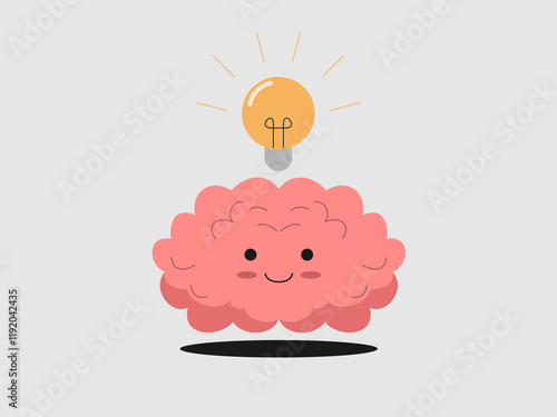 stylized brain with a light bulb illuminating above it