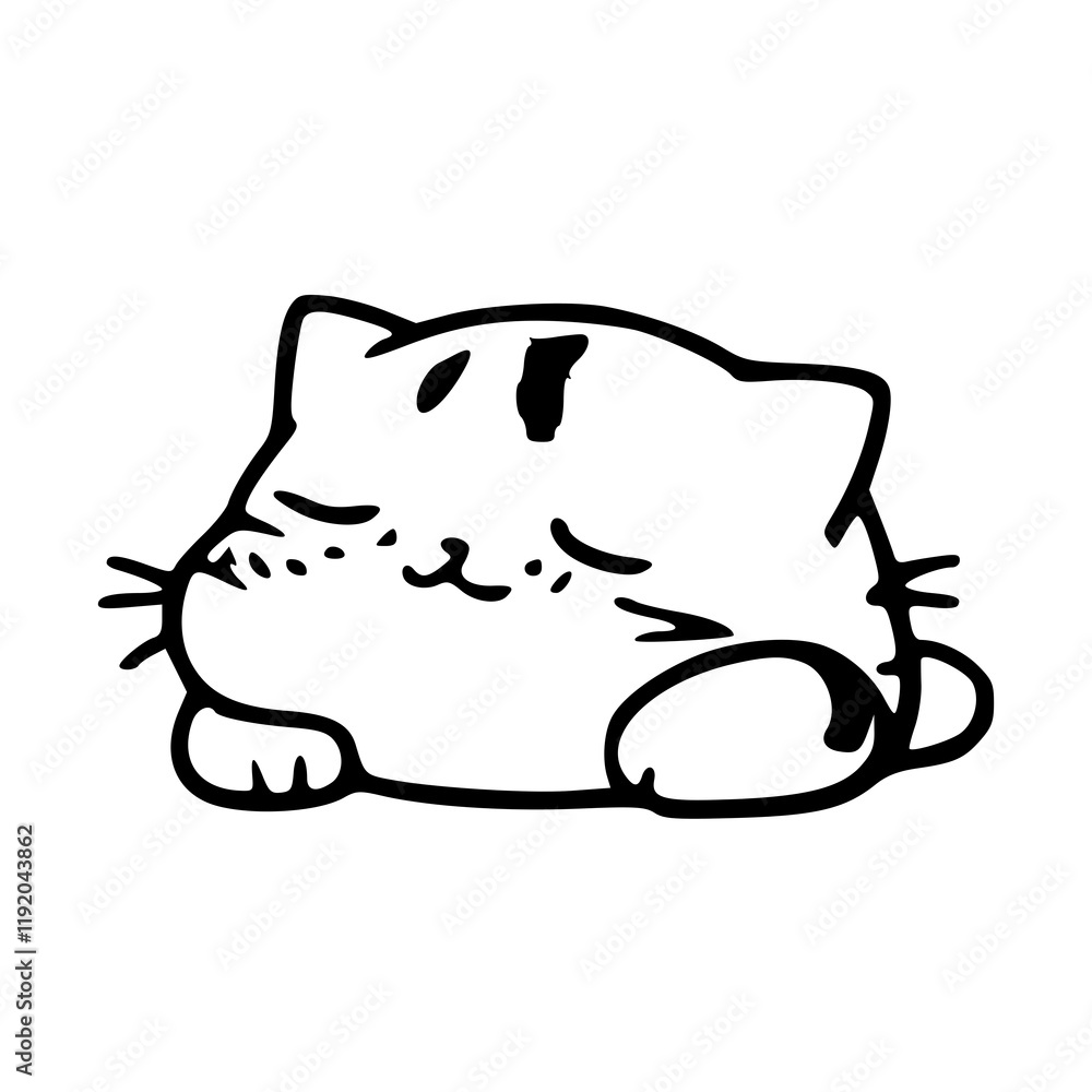 Black & white cat illustration