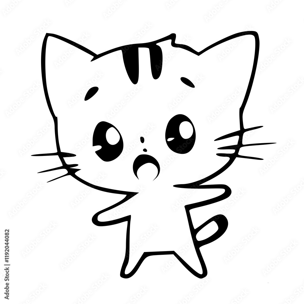 Black & white cat illustration Black & white cat illustration