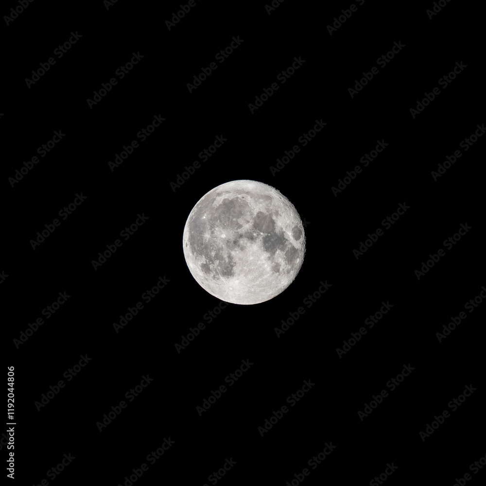 Detailed image of the full moon isolated on black. Detailed image of the full moon isolated on black.