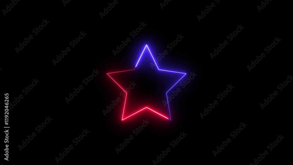 Neon light star frame rotation loading icon background animation. Neon light star frame rotation loading icon background animation.