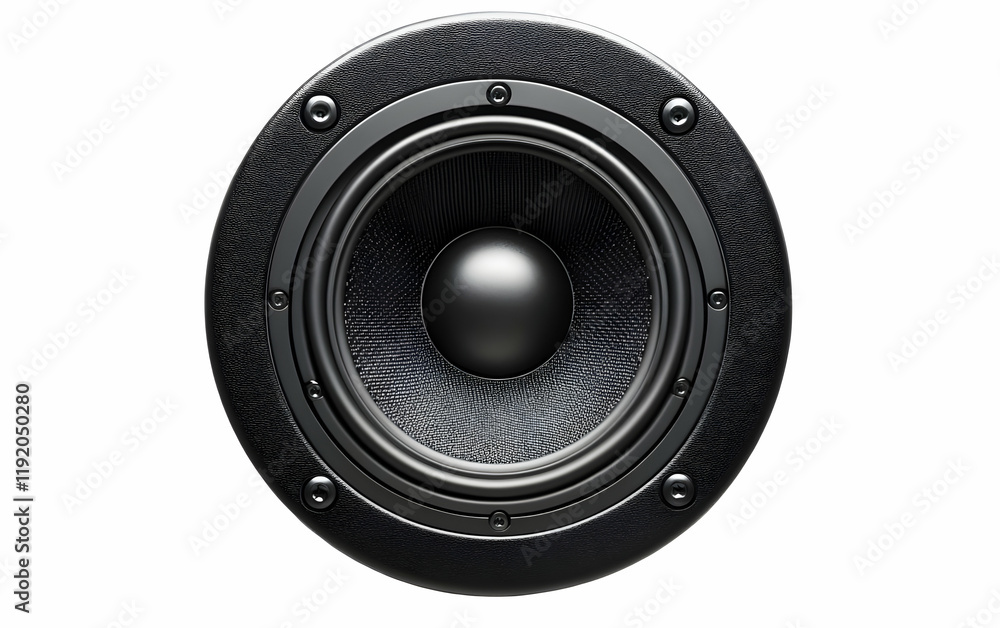 Studio speaker, black, audio, close-up, white background, music Studio speaker, black, audio, close-up, white background, music