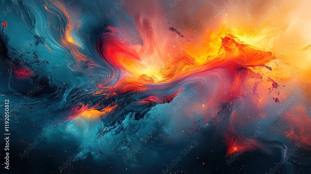 Fototapeta premium Futuristic exploration abstract patterns with glowing trails and vivid textures