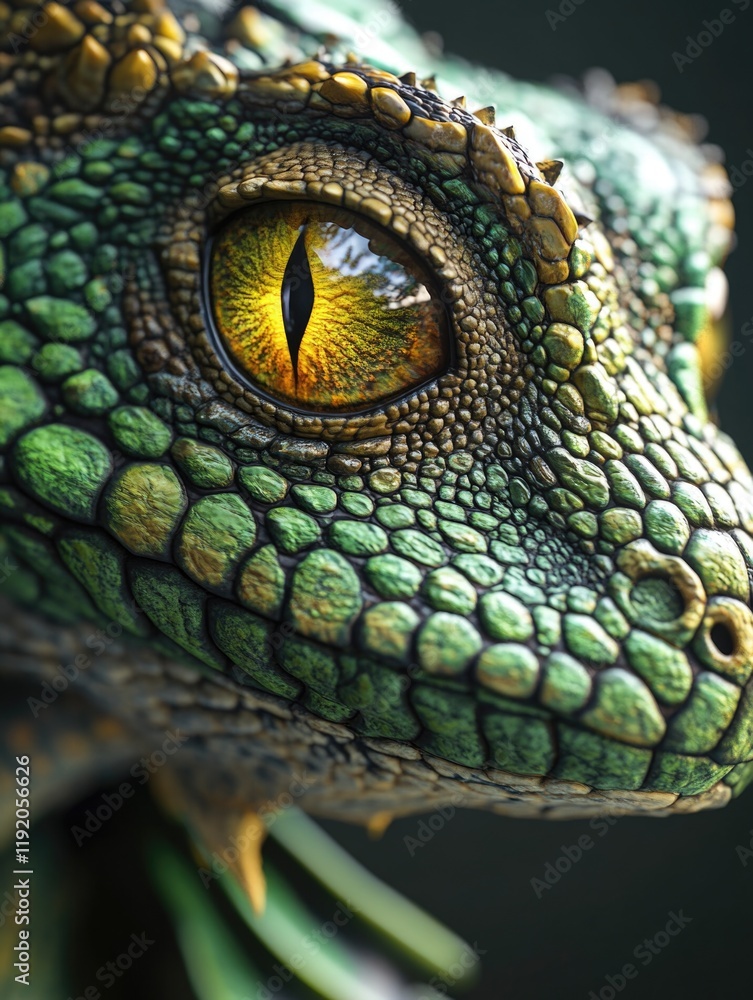 Fototapeta premium Green lizard's eye
