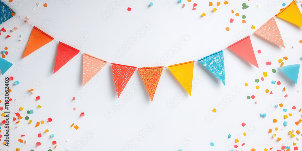 Obraz premium Colorful bunting and confetti perfect for celebrations and parties.