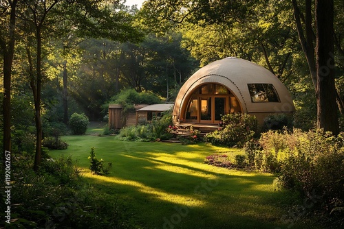 dome shaped house in garden photo