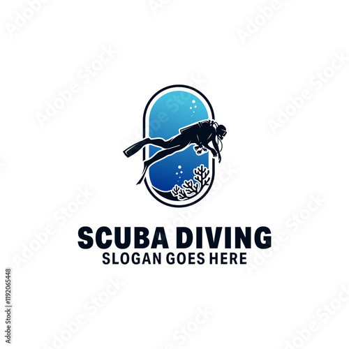 Scuba Diving Vector Logo Illustration