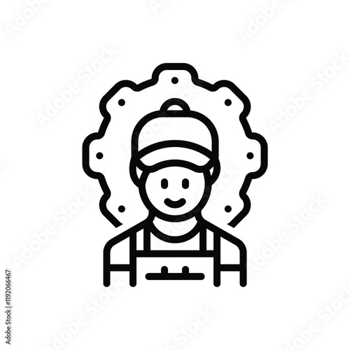 Black line icon for handyman