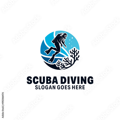 Scuba Diving Vector Logo Illustration