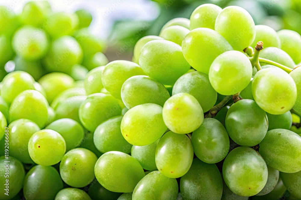Juicy green grapes close-up; vibrant, healthy, and perfect for nutrition-focused imagery with a clean white backdrop. Juicy green grapes close-up; vibrant, healthy, and perfect for nutrition-focused imagery with a clean white backdrop.