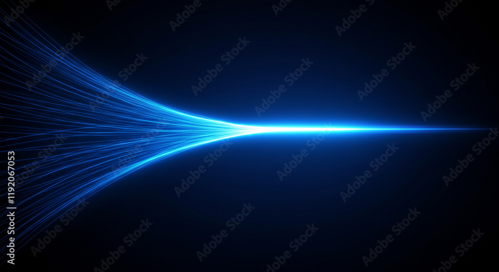 Fototapeta premium A futuristic and abstract representation of speed and connectivity, resembling a beam of energy or data flow, with a visual metaphor for data transmission or the flow of information