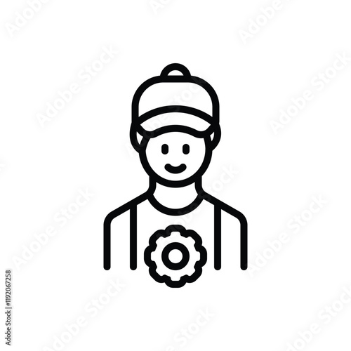 Black line icon for repairman