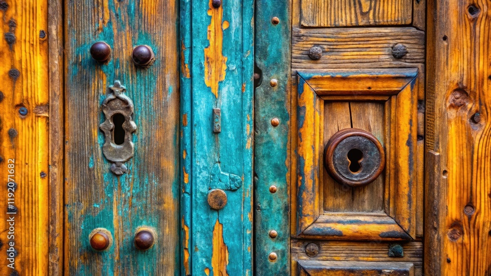 Old-world charm abounds in this photograph: a Spanish door's textured surface and wooden peephole, composed with the rule of thirds. Old-world charm abounds in this photograph: a Spanish door's textured surface and wooden peephole, composed with the rule of thirds.