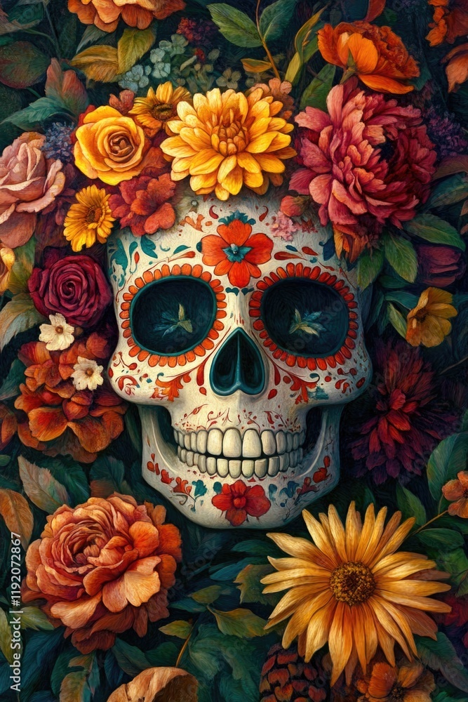 Skull with Flowers Skull with Flowers