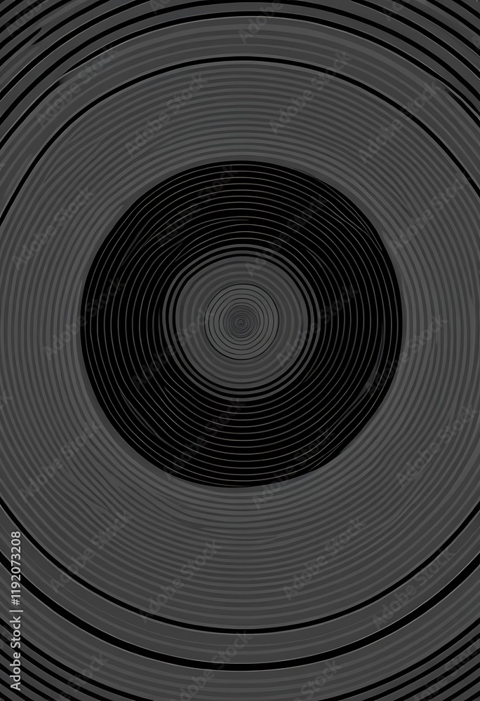 Fototapeta premium Abstract concentric circles grayscale design pattern