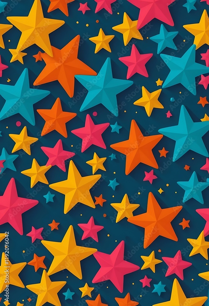 Colorful Stars Pattern Background Design Colorful Stars Pattern Background Design