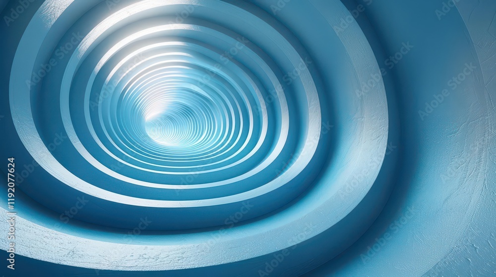 A mesmerizing blue spiral tunnel creating a sense of depth and tranquility. A mesmerizing blue spiral tunnel creating a sense of depth and tranquility.