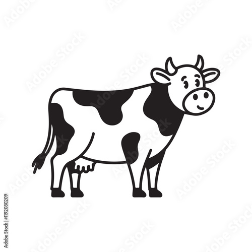 Cute cow vector illustration on a white background