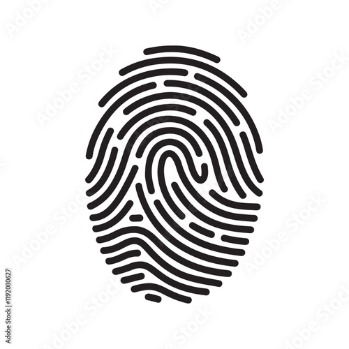 Fingerprint icon. Black Fingerprint icon on white background. Vector illustration