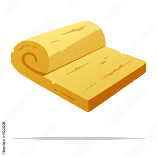 Mineral wool roll vector isolated illustration