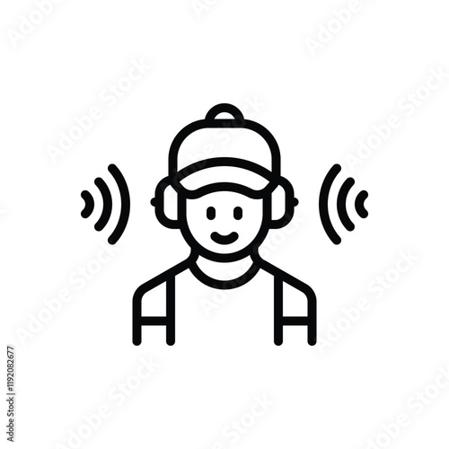 Black line icon for listener