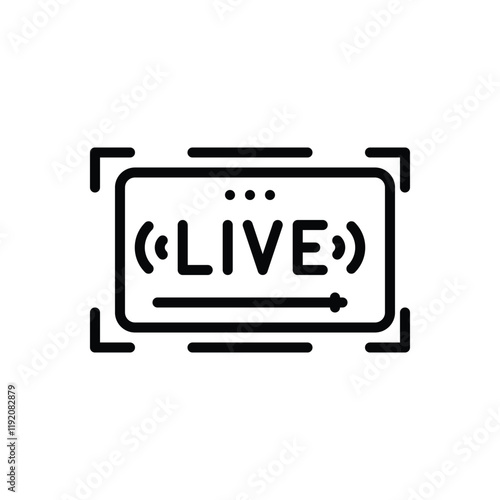 Black line icon for live