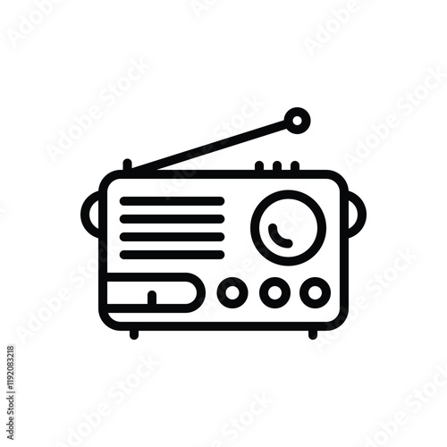 Black line icon for radio