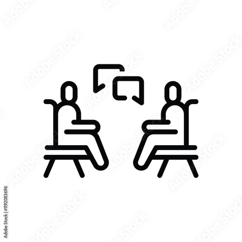 Black line icon for talk