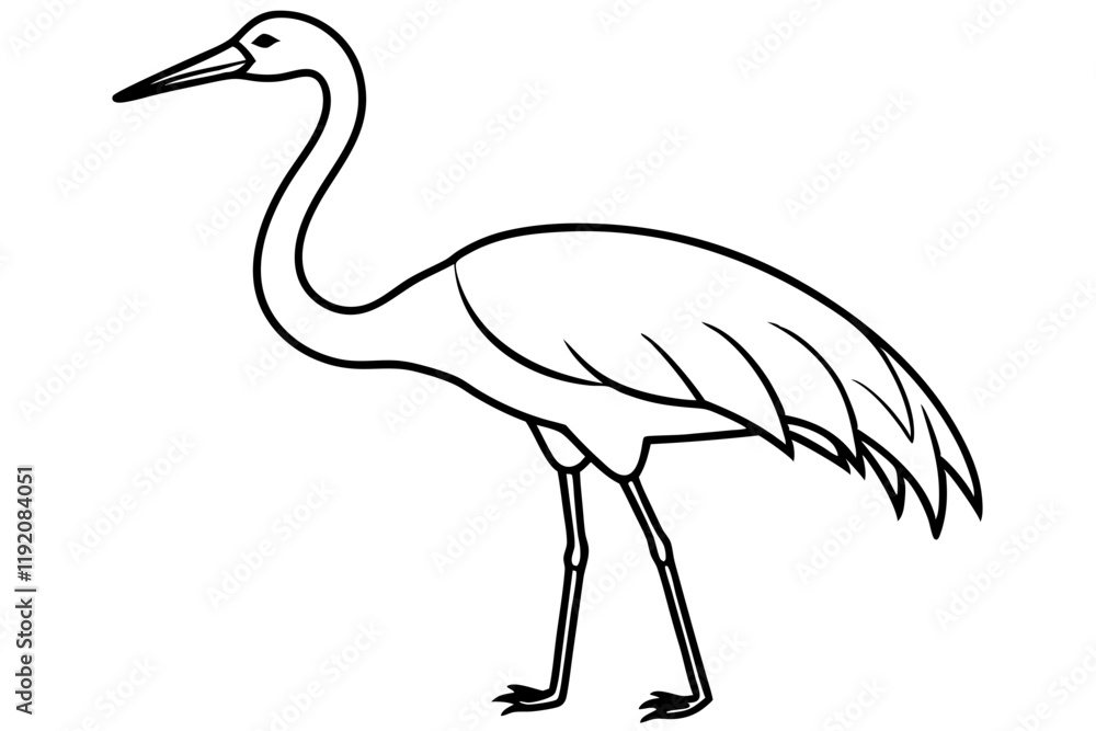 Obraz premium Abstract Crane Artwork line art