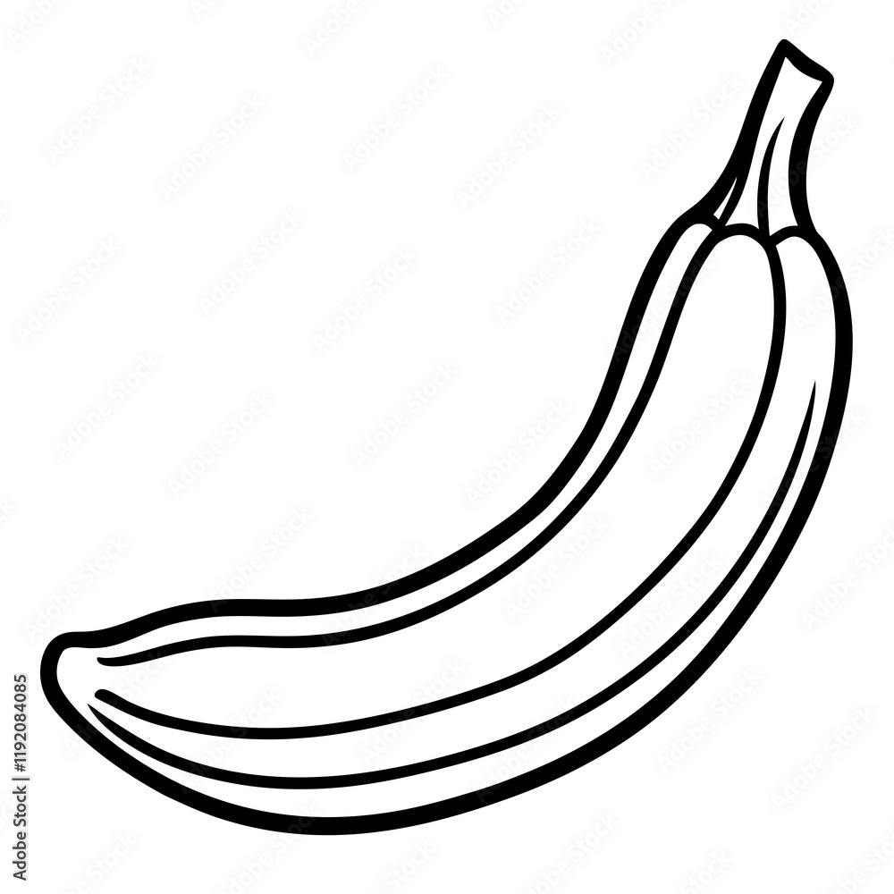 Minimalist Banana Line Drawing Vector Minimalist Banana Line Drawing Vector
