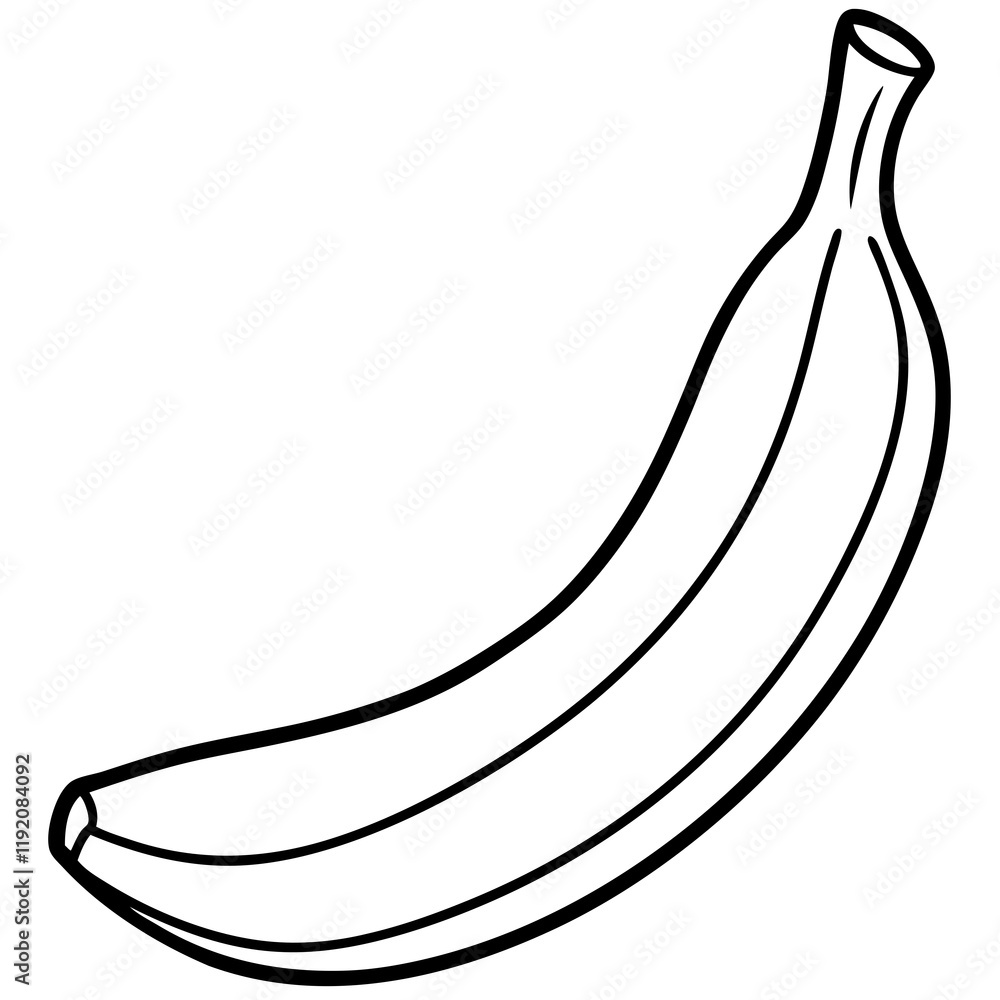 Minimalist Banana Line Drawing Vector Minimalist Banana Line Drawing Vector