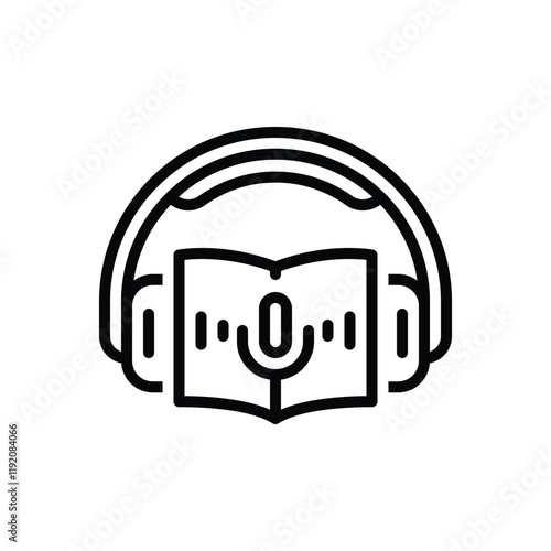 Black line icon for audiobook