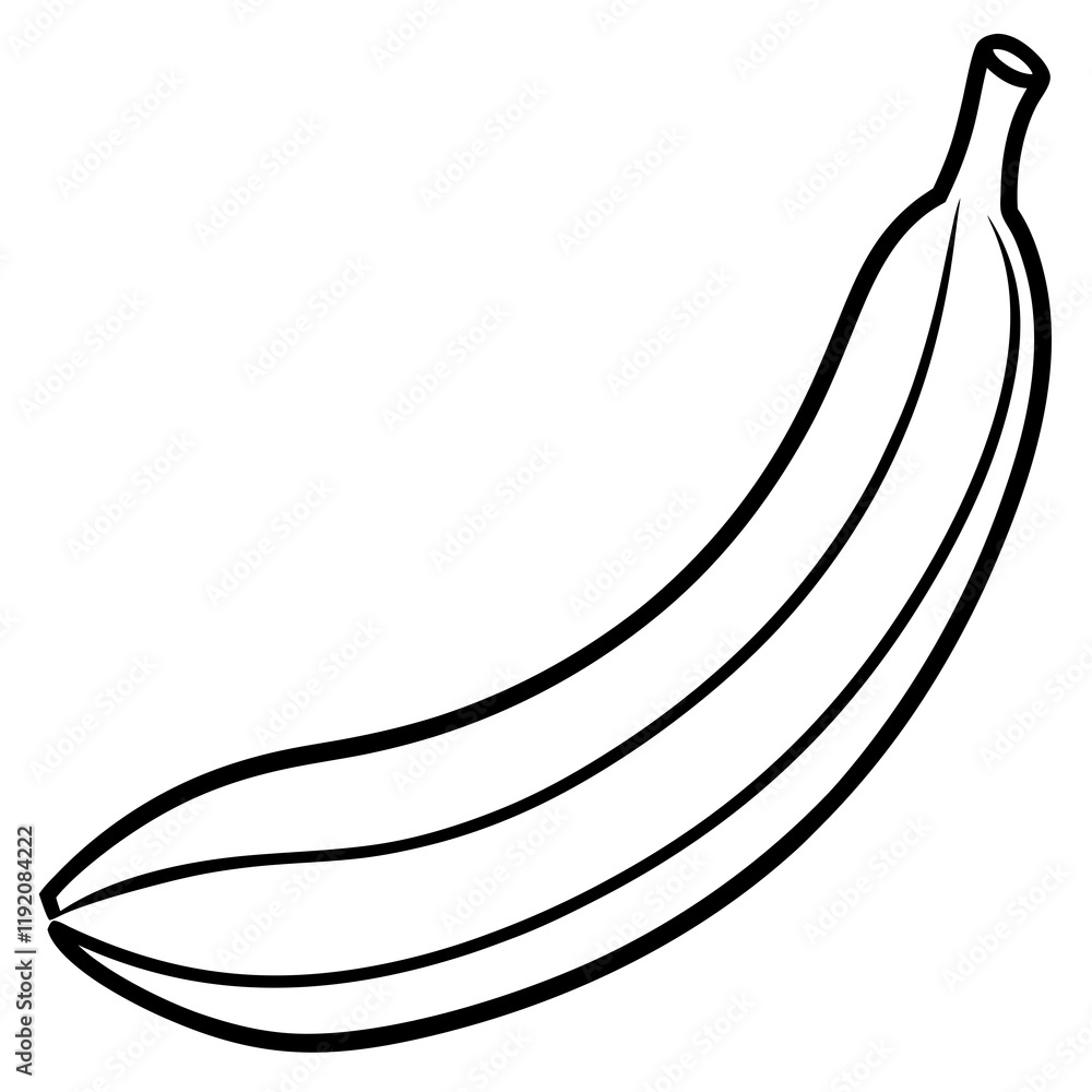 Minimalist Banana Line Drawing Vector Minimalist Banana Line Drawing Vector