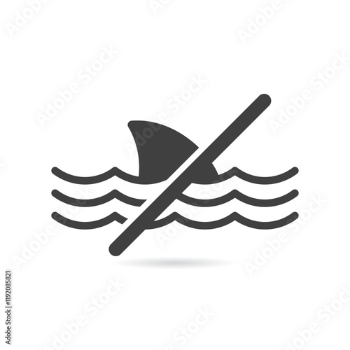 Vector Isolated No Shark Icon
