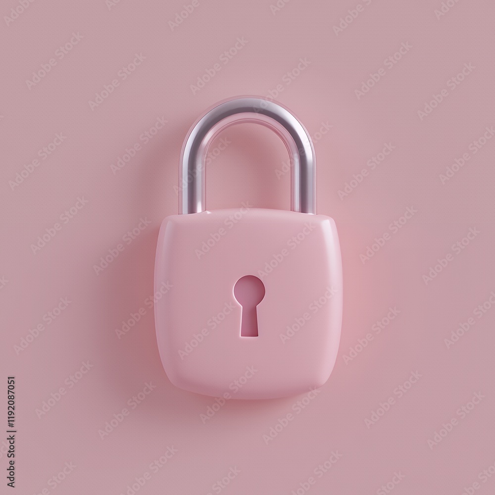 A Pink Lock Against a Soft Pink Background