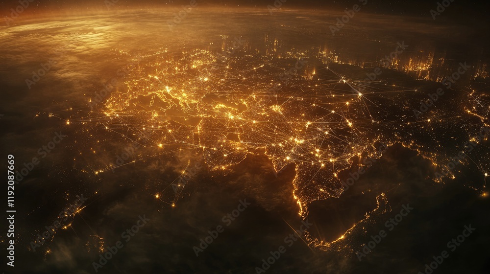 Naklejka premium Close-up of an asphalt road with a large white arrow pointing straight ahead