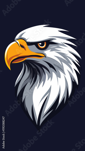 Minimalist Eagle Head Mascot Logo Vector in Flat SVG Style for Branding and Sport Teams photo