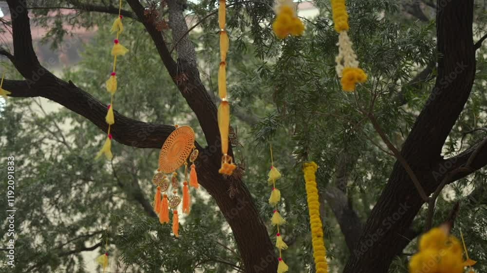 A Slow Motion Shot of an Indian Wedding Venue Decoration in India
A Slow Motion Shot of an Indian Wedding Venue Decoration in India
