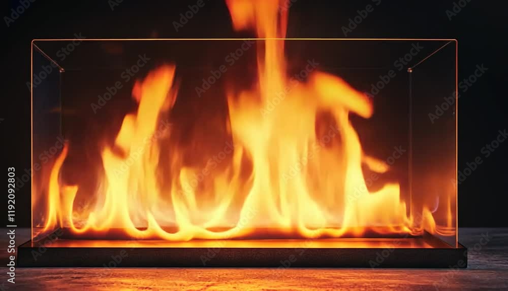 A vibrant display of flames within a rectangular frame, creating a striking visual effect against a dark background. The image evokes warmth and intensity. A vibrant display of flames within a rectangular frame, creating a striking visual effect against a dark background. The image evokes warmth and intensity.