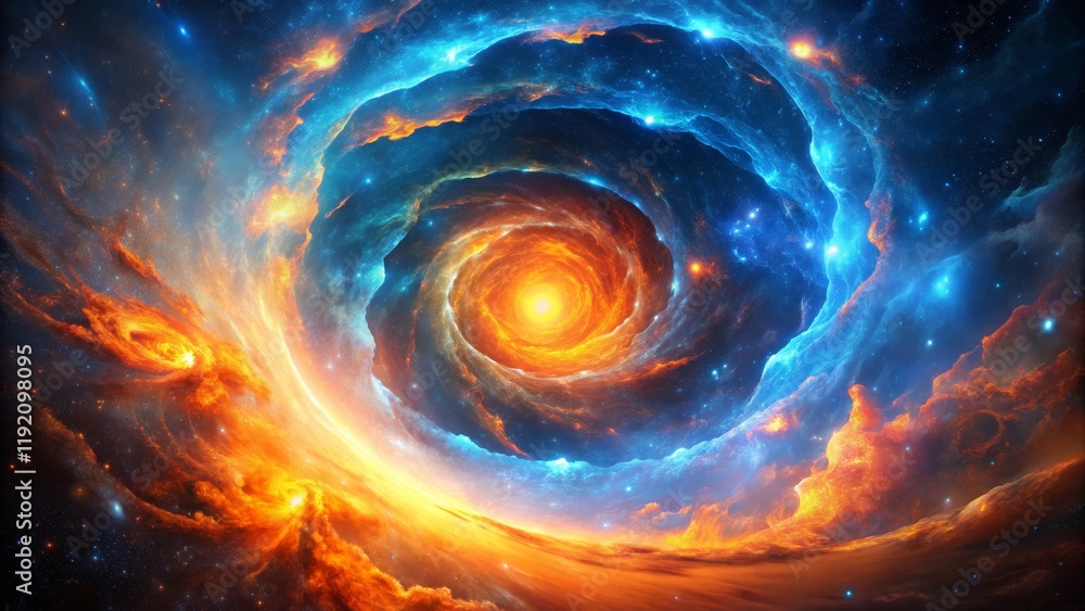 Cosmic Fire and Ice Spiral Nebula Digital Art, Fantasy Space, swirling galaxy, fiery nebula, blue nebula Space art, Nebula Cosmic Fire and Ice Spiral Nebula Digital Art, Fantasy Space, swirling galaxy, fiery nebula, blue nebula Space art, Nebula