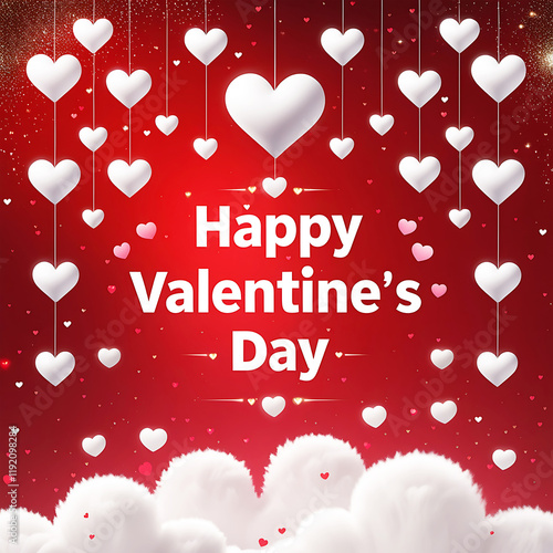 Happy valentines day and weeding design elements red background. Vector illustration.