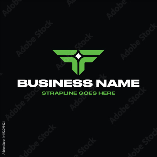Modern Abstract T and F Vector Logo Template